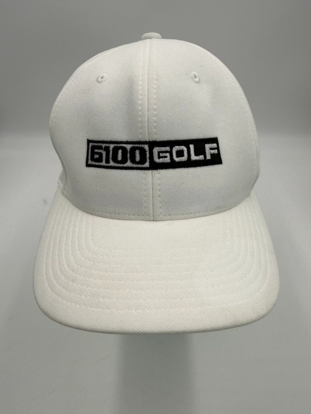 Flexfit 110 6100 Golf Hat White Strapback Cap Adjustable One Size Embroidered